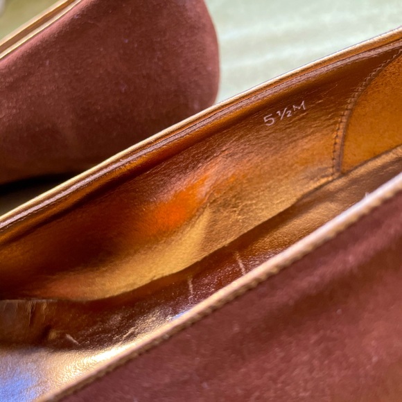 Bally Suede & Gold Wedge Heels 👠 - Picture 5 of 5